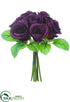 Silk Plants Direct Rose Bouquet - Eggplant - Pack of 12