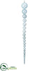 Silk Plants Direct Beaded Icicle Ornament - Aqua - Pack of 12