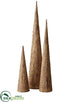 Silk Plants Direct Plastic Cone Topiary - Brown - Pack of 4