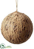 Silk Plants Direct Plastic Ball Ornament - Brown - Pack of 12