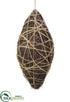 Silk Plants Direct Twig, Rope Finial Orb - Brown - Pack of 12