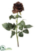 Silk Plants Direct Confetti Rose Spray - Brown - Pack of 6