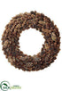 Silk Plants Direct Pine Cone Wreath - Brown - Pack of 1