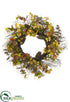 Silk Plants Direct Eucalyptus, Pine Cone Wreath - Fall Brown - Pack of 1