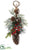 Silk Plants Direct Bell, Pine Cone, Berry, Pine Door Hanger - Red Brown - Pack of 6