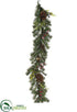 Silk Plants Direct Bell, Pine Cone, Berry, Pine Garland - Red Brown - Pack of 4