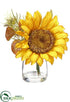 Silk Plants Direct Sunflower, Eucalyptus - Yellow Brown - Pack of 12