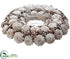 Silk Plants Direct Glittered Pine Cone Candleholder With Glass - White Brown - Pack of 1