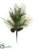 Silk Plants Direct Eucalyptus, Pine Cone, Pine Spray - Green Brown - Pack of 6