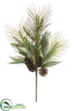 Silk Plants Direct Eucalyptus, Pine Cone, Pine Spray - Green Brown - Pack of 4