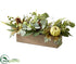 Silk Plants Direct Pumpkin, Pine Cone , Eucalyptus Centerpiece - Green Brown - Pack of 1