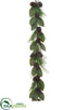 Silk Plants Direct Pine Cone, Magnolia Leaf , Pine Garland - Green Brown - Pack of 2