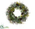 Lamb's Ear, Snowed Pine Cone Pine Wreath - Green Brown - Pack of 2