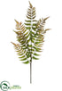 Silk Plants Direct Leather Fern Spray - Green Brown - Pack of 12