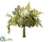 Silk Plants Direct Protea, Leucadendron, Sedum Bouquet - Green Brown - Pack of 4
