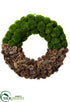 Silk Plants Direct Pine Cone, Moss Wreath - Green Brown - Pack of 2