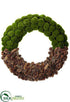 Silk Plants Direct Pine Cone, Moss Wreath - Green Brown - Pack of 1