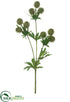 Silk Plants Direct Globe Thistle Spray - Green Brown - Pack of 12