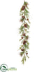Silk Plants Direct Pine Garland With Pine Cone, Bell - Green Brown - Pack of 6