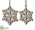 Silk Plants Direct Snowflake Ornament - Gray Brown - Pack of 10