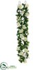 Silk Plants Direct Rose Chain Garland White - Cream - Pack of 6