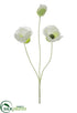 Silk Plants Direct Poppy Spray - Cream - Pack of 12