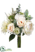 Silk Plants Direct Rose, Peony Bouquet - Peach Cream - Pack of 12