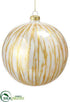 Silk Plants Direct Glass Ball Ornament - Gold Cream - Pack of 6