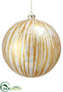 Silk Plants Direct Glass Ball Ornament - Gold Cream - Pack of 1