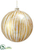 Silk Plants Direct Glass Ball Ornament - Gold Cream - Pack of 1