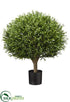 Silk Plants Direct Ball Shaped Lavender Leaf Topiary - Green - Pack of 2