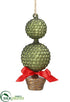 Silk Plants Direct Glass Boxwood Ball Topiary Ornament - Green - Pack of 6