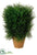 Silk Plants Direct Cedar Rectangular Topiary - Green - Pack of 4