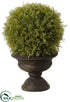 Silk Plants Direct Glittered Pine Tree With Pine Cone - Green - Pack of 2