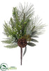 Silk Plants Direct Pine w/Cedar,  Eucalyptus, Cone Spray - Green - Pack of 12