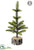 Norway Spruce Tree in Faux Wood Log - Green - Pack of 8
