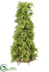 Silk Plants Direct Soft Cedar Cone-Shaped Topiary - Green - Pack of 1