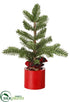 Silk Plants Direct Mini Pine Tree - Green - Pack of 6