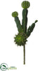 Silk Plants Direct Column Cactus, Pear, Barrel Cactus Pick - Green - Pack of 12