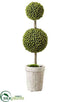Silk Plants Direct Berry Double Ball Topiary - Green - Pack of 2