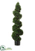 Silk Plants Direct Pine Spiral Topiary - Green - Pack of 2