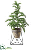 Silk Plants Direct Pine Tree With Metal Stand - Green - Pack of 2