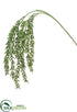 Silk Plants Direct Glittered Mini Leaf Spray - Green - Pack of 12
