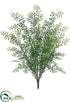 Silk Plants Direct Mini Leaf Plastic Bush - Green - Pack of 6