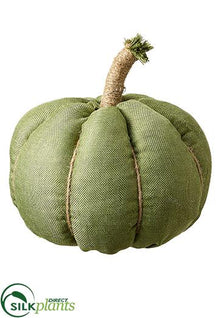 Burlap Pumpkin - Green - Pack of 8