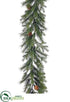 Silk Plants Direct Bristle Pine Garland With Pine Cone - Green - Pack of 2