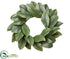 Silk Plants Direct Magnolia Leaf Wreath - Green - Pack of 6