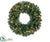 Silk Plants Direct Pine Wreath - Green - Pack of 4