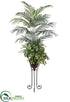 Silk Plants Direct Areca Palm,  Pothos, Fern, Dieffenbachia - Green - Pack of 1