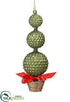 Silk Plants Direct Glass Boxwood Ball Topiary Ornament - Green - Pack of 6